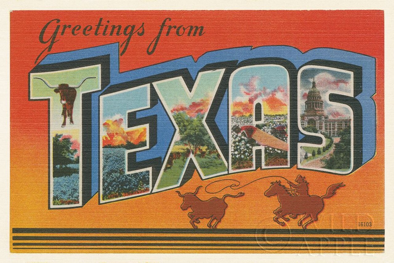 Greetings from Texas v2 Poster Print by Wild Apple Portfolio - Item # VARPDX45243